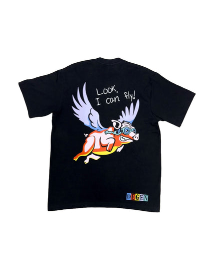 Look, I Can Fly! Tee in Black